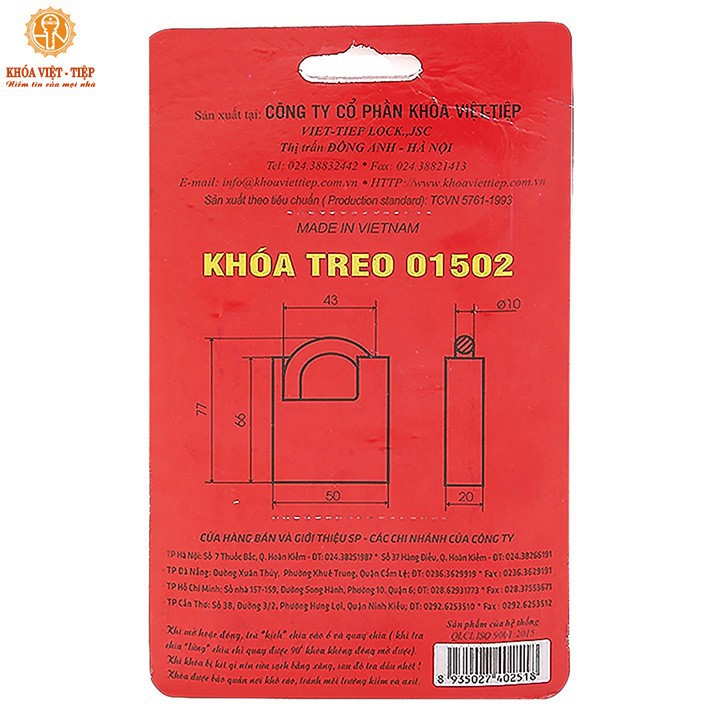 Khoá Việt Tiệp Chống Cắt 01502