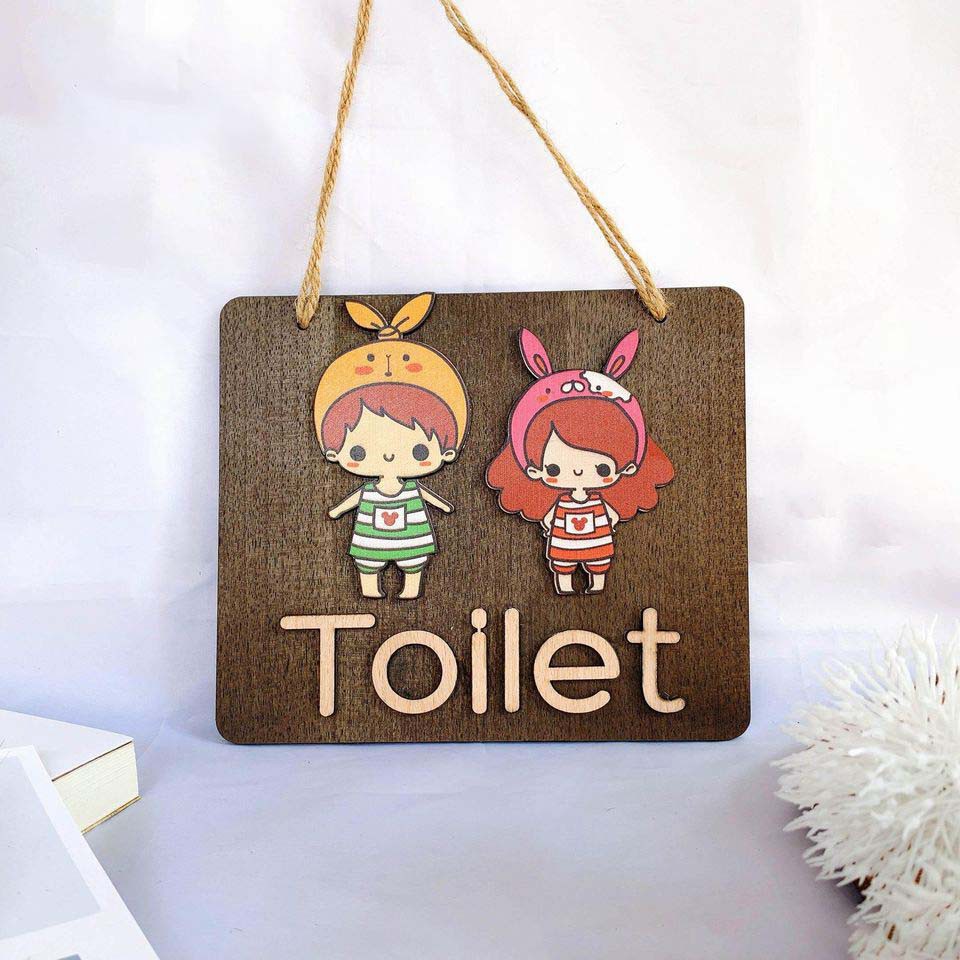 Bảng decor trang trí treo nhà tắm toilet, wc Siêu dễ thương