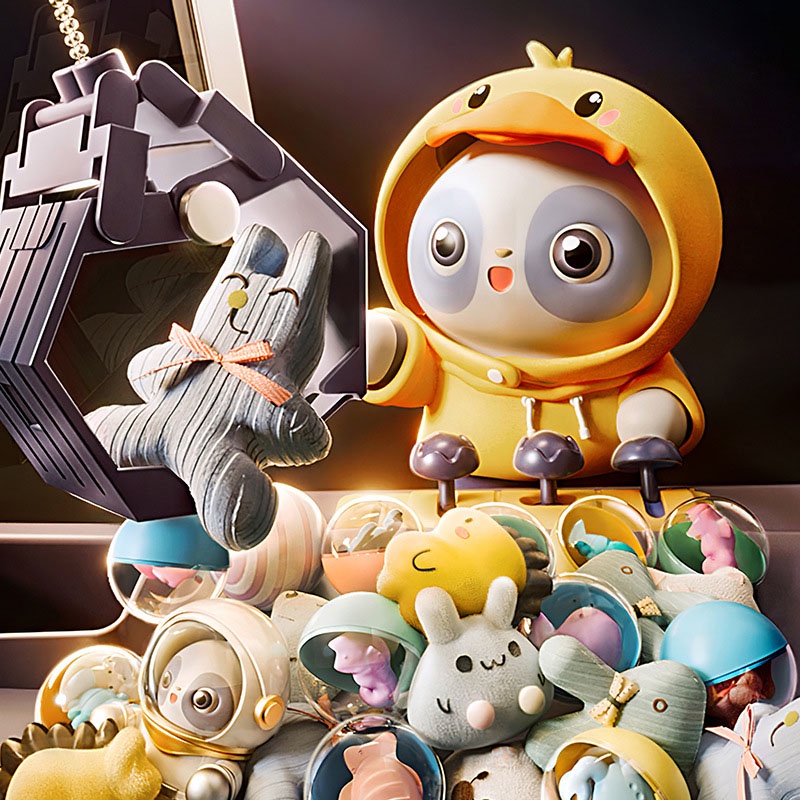Máy Gắp Thú Bông Phi Hành Gia Mini Dành Cho Bé Yêu , Hiệu Ứng Bắt Mắt Kèm Theo Xu , Bóng , Gấu Cho Trẻ Thoả Sức Đam Mê