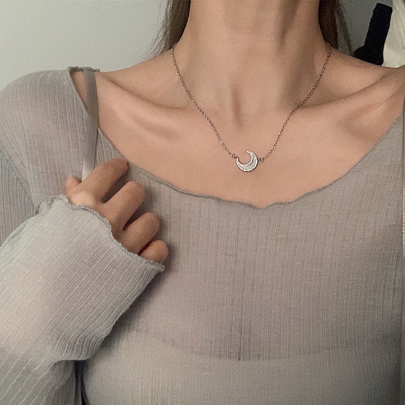 Vòng cổ Mặt Hình Mặt Trăng Đơn Giản Thời Trang Cho Nữ