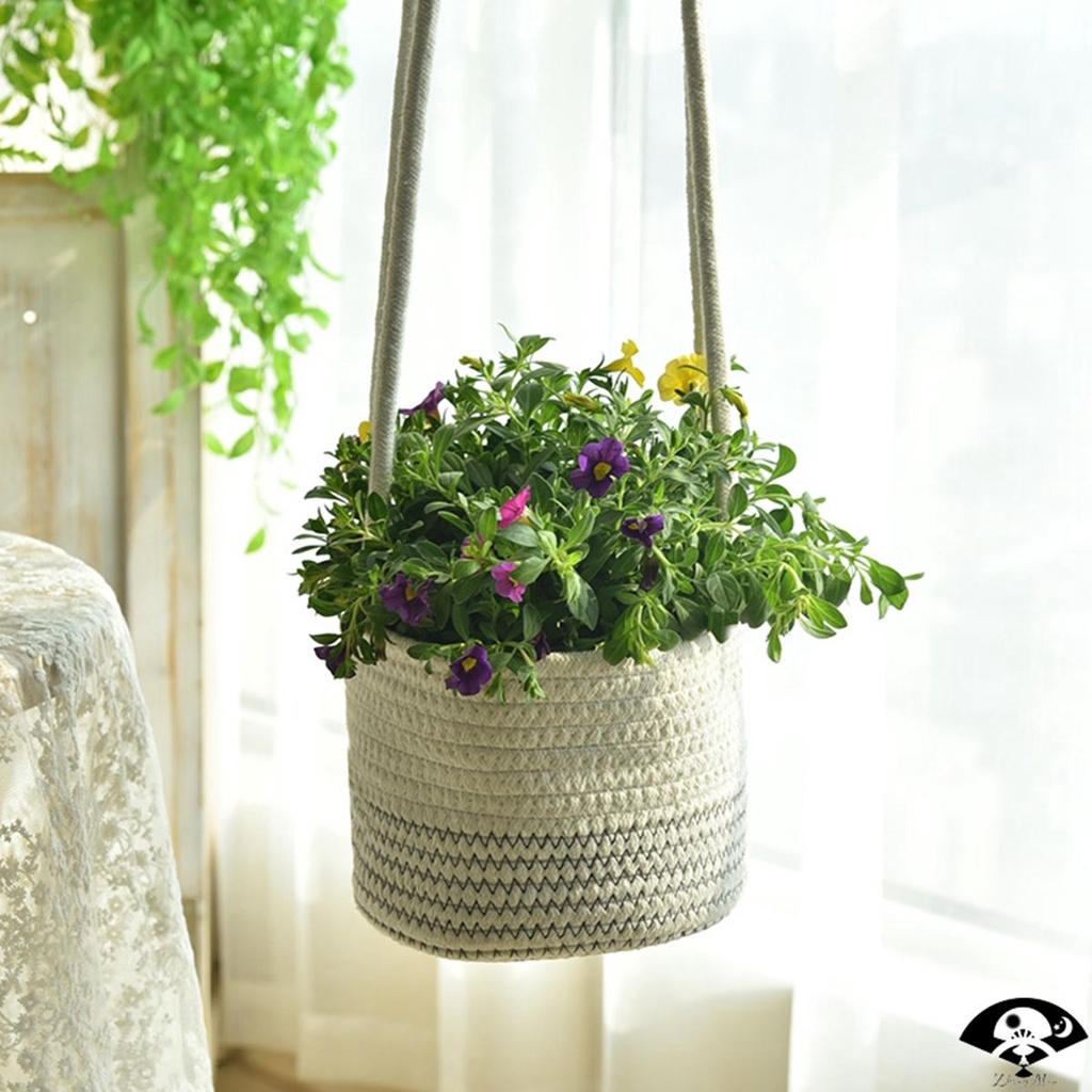 Dây Treo Chậu Hoa Trang Trí Ban Công / Trong Nhà / Ngoài Trời Bằng Sợi Bện Tự Nhiên