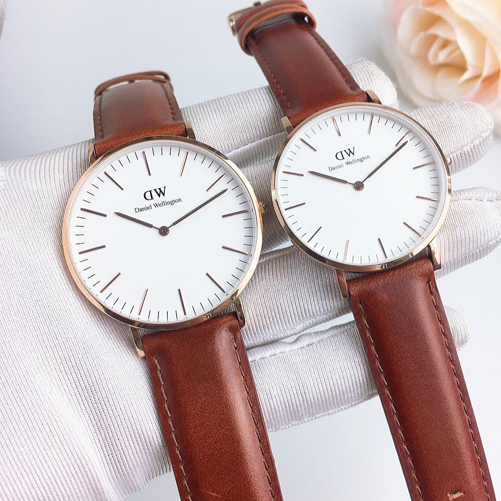 Đồng hồ nam nữ Daniel wellington Classic St Mawes Dây Da 36mm & 40mm & Vòng tay DW tặng kèm Nhẫn DW