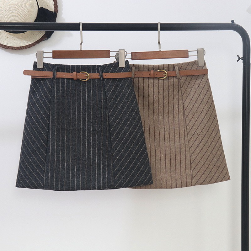 Chân Váy Dạ Sọc - Đen và Ghi kèm nịt | BigBuy360 - bigbuy360.vn