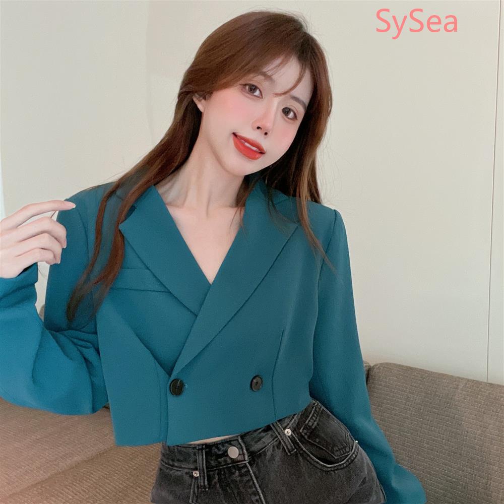 Áo Khoác Blazer Dáng Ngắn Thời Trang Mùa Thu Hàn Quốc Cho Nữ