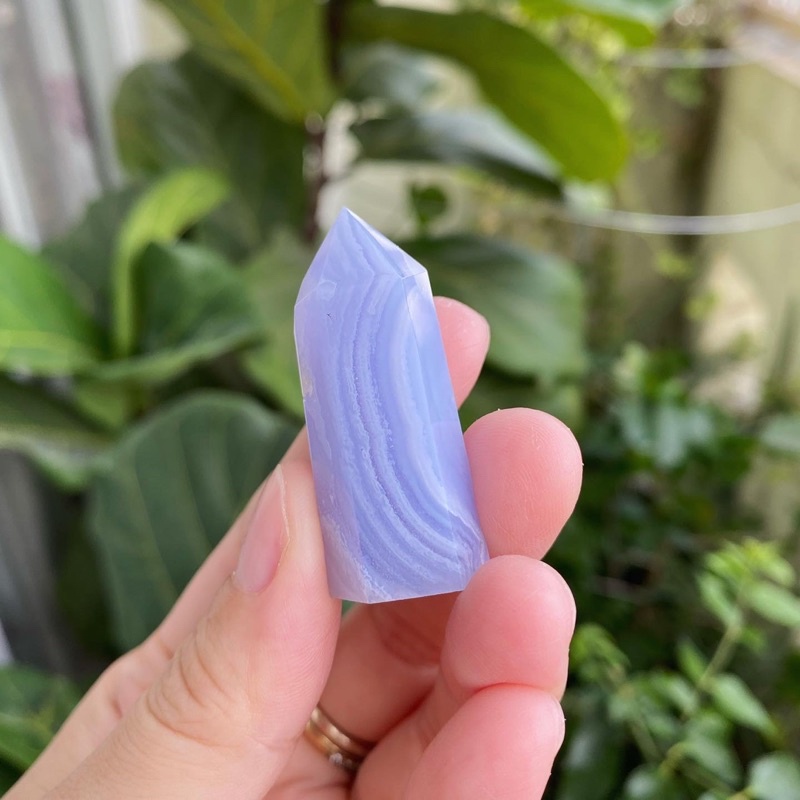 ĐÁ MÃ NÃO VÂN XANH LAM - Trụ, tumbled, cabochon tự nhiên - BLUE LACE AGATE NATURAL HEALING POINT/ TUMBLED/ CABOCHON