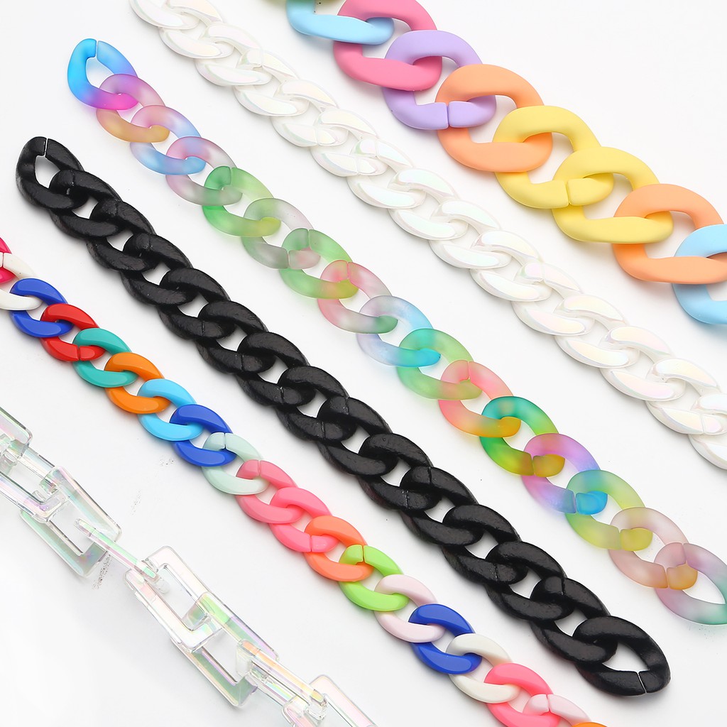 Set 10-30 Hạt Nhựa Acrylic Beadia Hình Oval Dùng Làm Vòng Tay/Vòng Cổ
