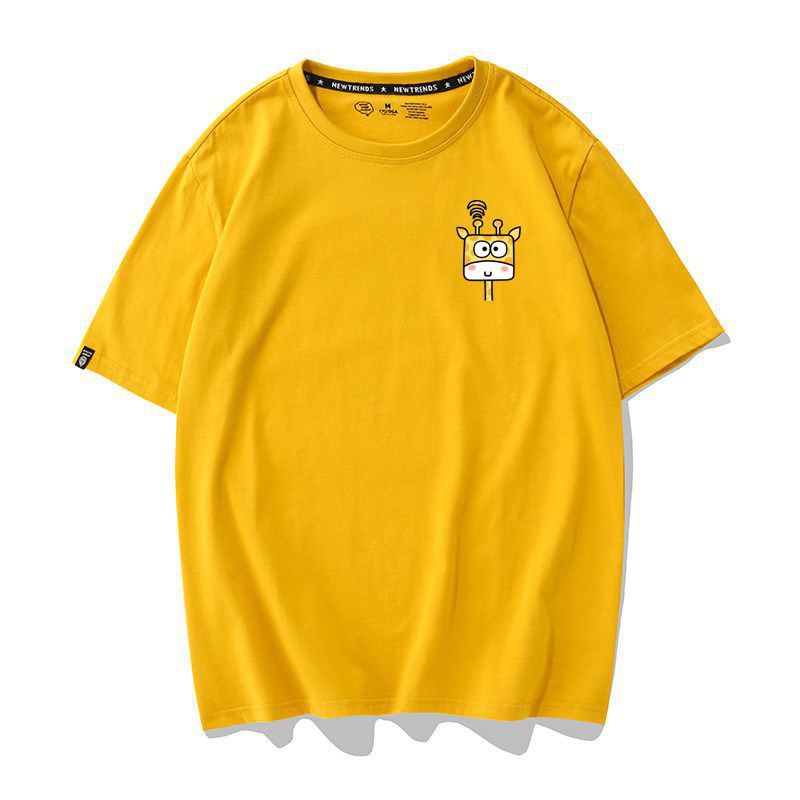 [Hàng Xịn, Giá Tốt] Áo Phông Thun Nữ Tay Ngắn Icon Họa Tiết Hươu Cao Cổ  Hàn Quốc - Unisex - Cotton - Mã AT026