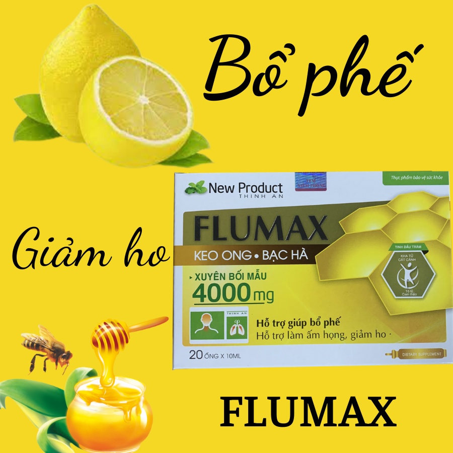 Siro ho Flumax hỗ trợ giúp bổ phế, ấm đường hô hấp, hỗ trợ giảm đau rát họng NT046