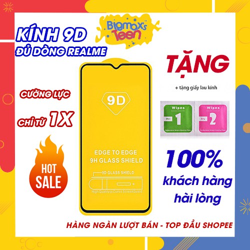 Kính cường lực Realme 5i/ REALME C3/ REALME 5/ REALME 5 PRO REALME 6/ REALME 6i/ REALME 6 PRO loại 9D cao cấp bảo vệ tốt