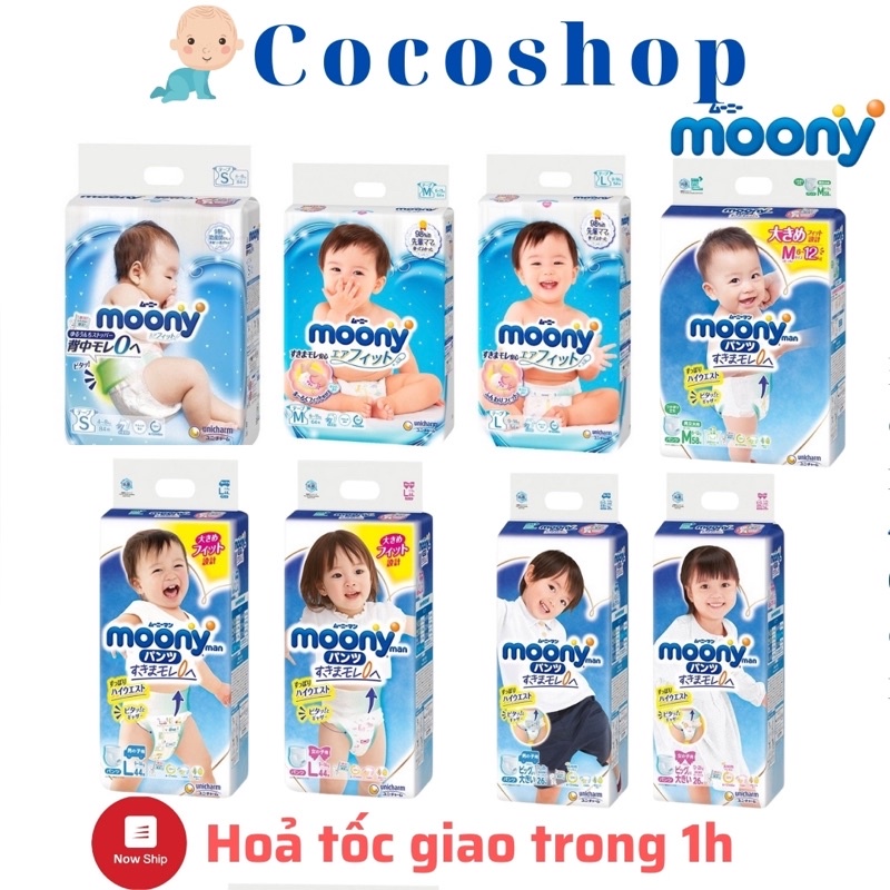 TÃ/BỈM MOONY HÀNG NHẬP KHẨU [ CHÍNH HÃNG] FULL SIZE NB90/S84/ M64/L54/M58/ L44B/ L44G/ XL38B/ XL38G/ XXL26B/ XXL26G