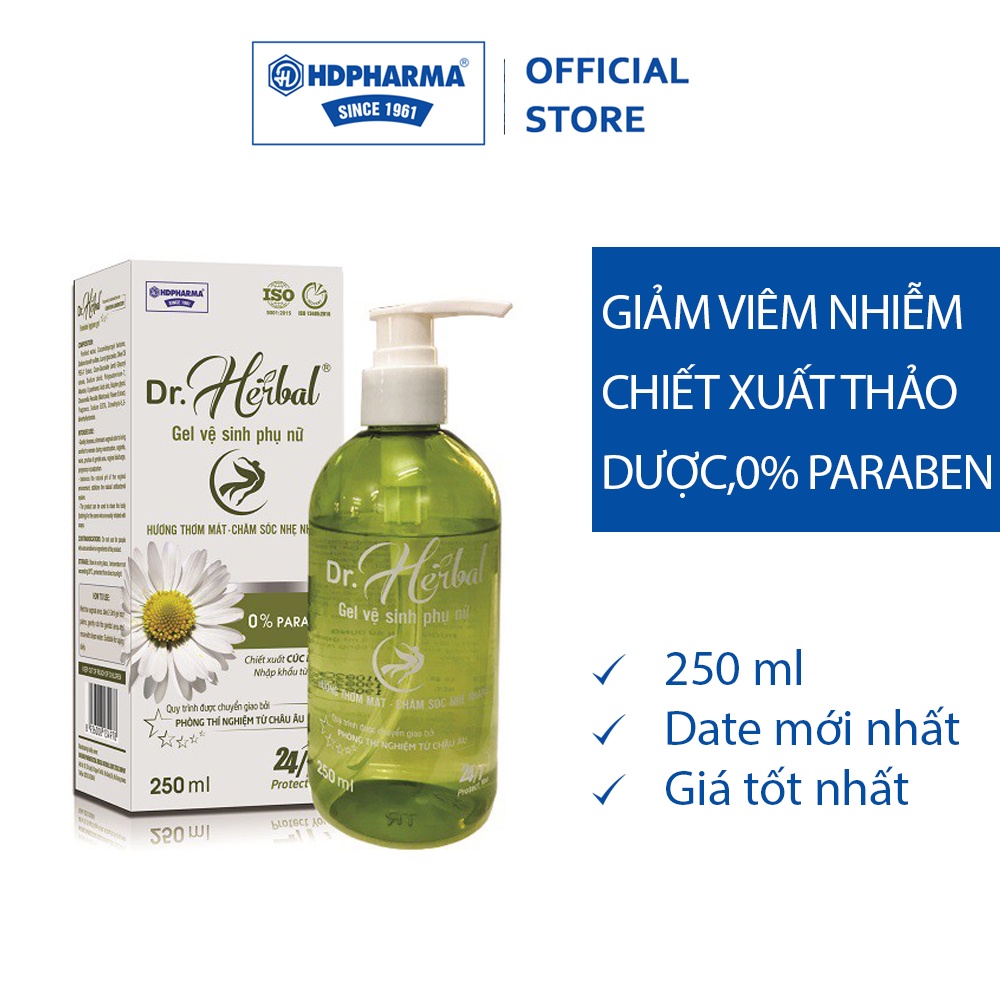 Gel Vệ Sinh Phụ Nữ Dr.Herbal - 0% Paraben, Chiết Xuất Từ Cúc La Mã Nhập Khẩu