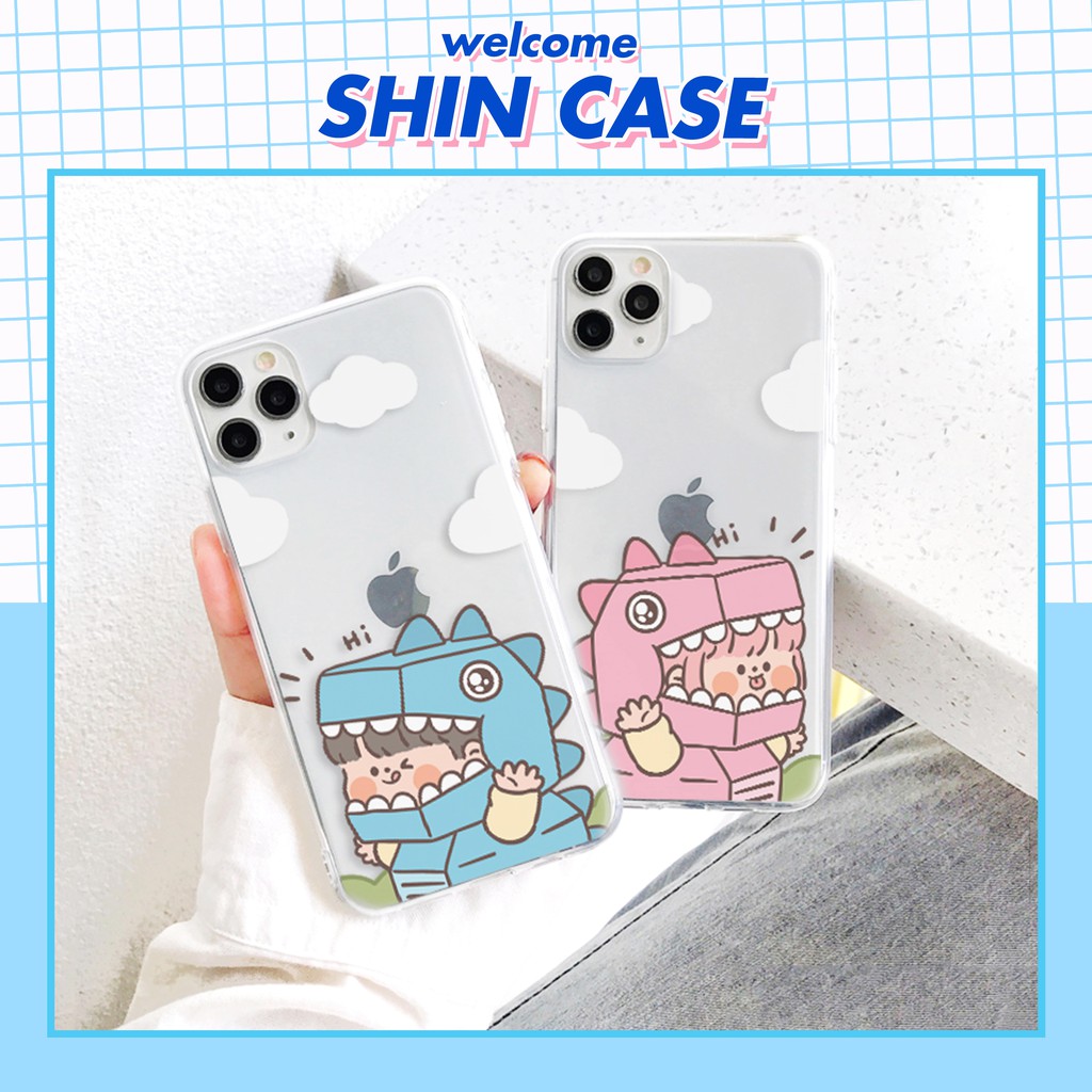 Ốp lưng iphone Couple Khủng long viền trong chống ố 5/6/6plus/6s/6splus/7/7plus/8/8plus/x/xs/11/12/pro/max/plus/promax
