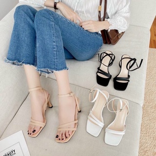 Sandal quai chéo gót nhọn 7 phân