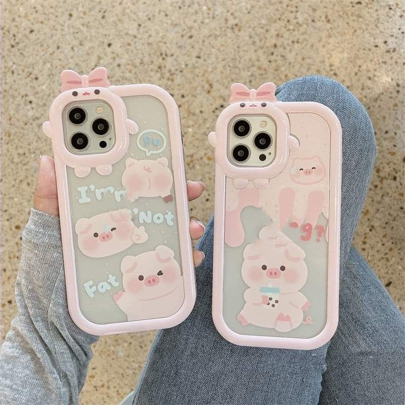 Ốp Điện Thoại Trong Suốt In Hình Heo Hoạt Hình Cho Iphone 13 12 11 12 Promax x xs xr ggcd