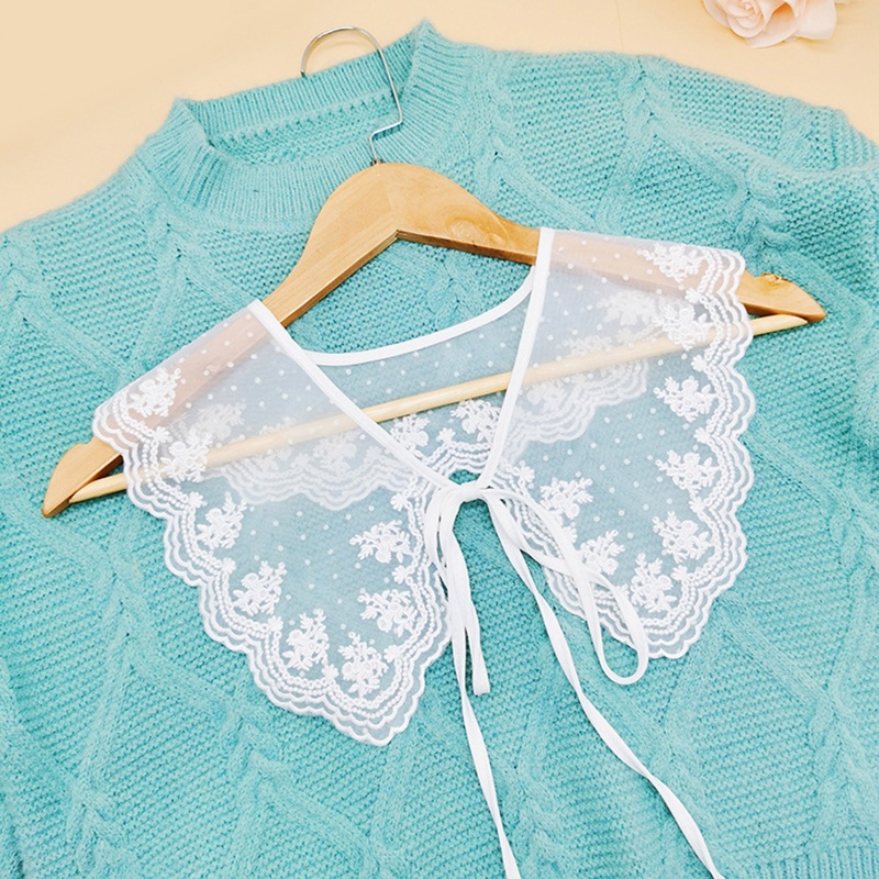 Khăn Quàng Cổ Vải Lưới Mỏng Thêu Hoa / Chấm Bi Cổ Điển Có Thể Tháo Rời Cho Búp Bê Ngọt Ngào