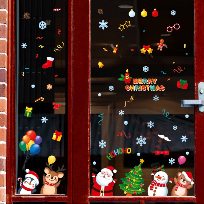 Decal dán tường Noel Hít Tĩnh Điện không Dơ Kính - Chào đón Giáng sinh cùng các bạn