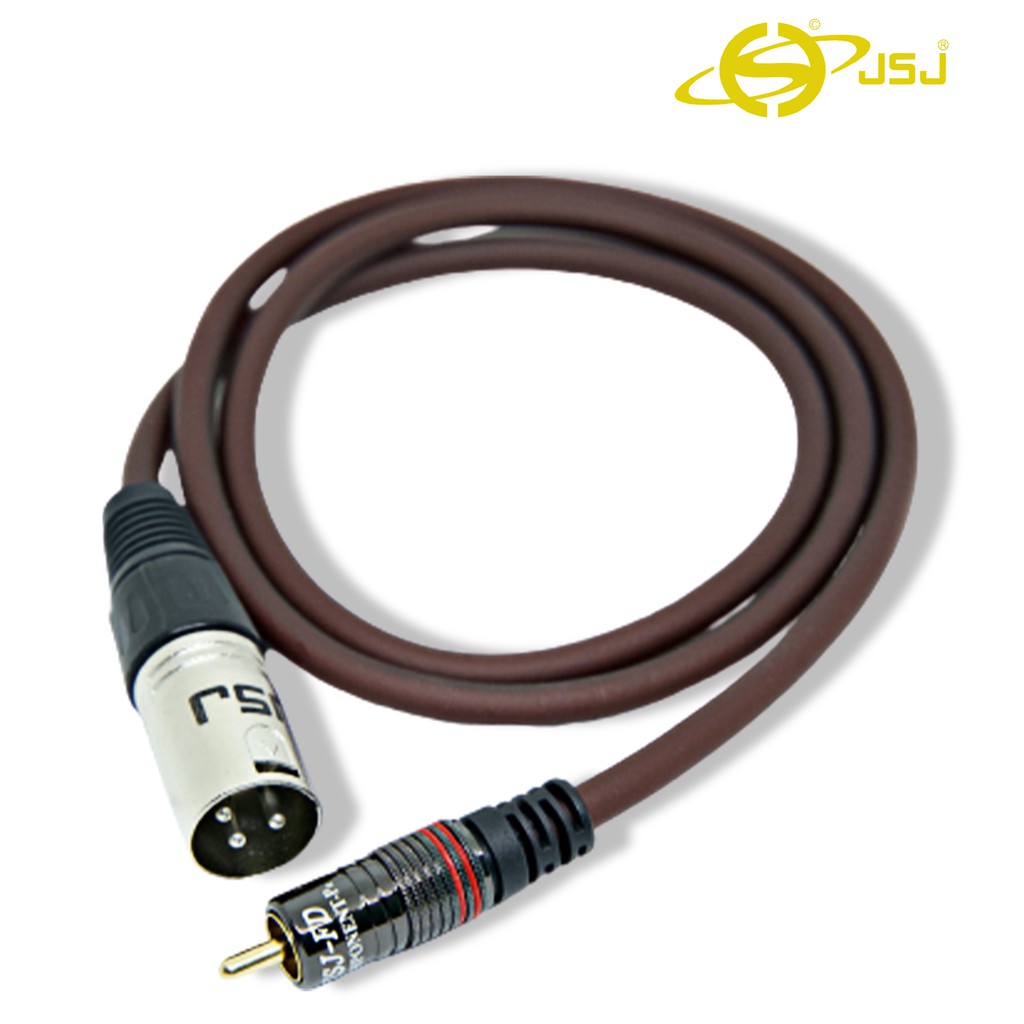 Dây canon (XLR) đực ra đầu bông sen (AV/RCA) cái JSJ 606A vỏ ngoài bao bọc chắc chắn, 3 lớp bảo vệ chống nhiễu