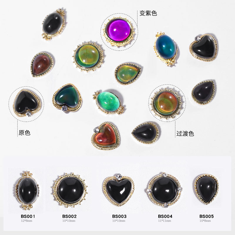 Đá Opal Hình Giọt Nước / Trái Tim / Kim Cương / Kim Cương / Đá / Kim Cương Trang Trí Móng Tay Đổi Màu Theo Nhiệt