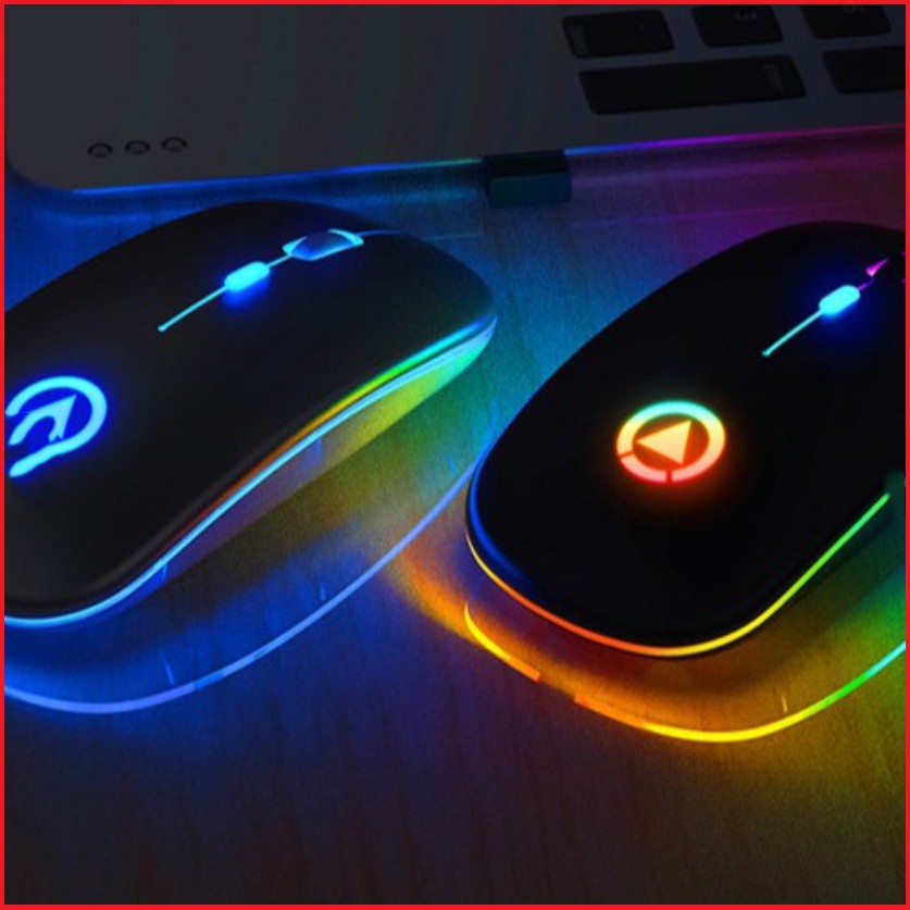 [SIÊU NHẠY] Chuột không dây có đèn led dùng cho laptop/ PC, chống ồn, pin được sạc như sạc điện thoại - FREESHIP