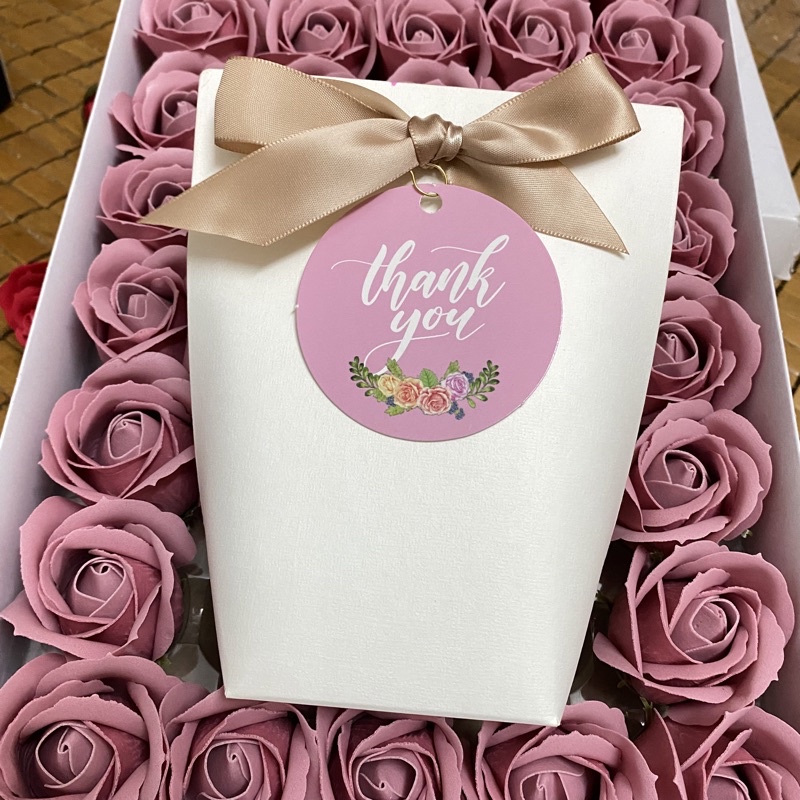 Hộp quà cưới túi dập chữ nhũ Merci size M