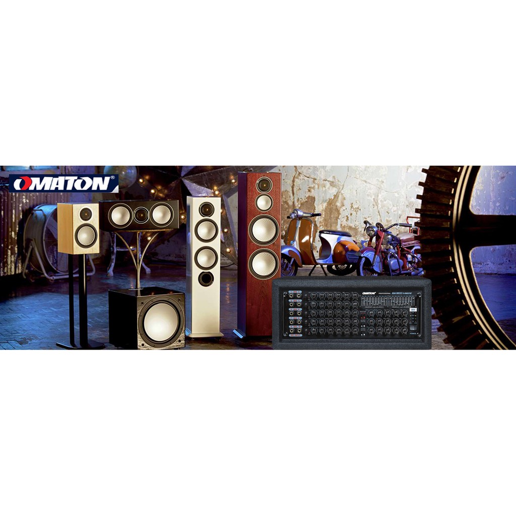 Ampli Bluetooth Amply Karaoke Omaton AM-9600NI HÀNG CAO CẤP - Tặng 2 chống lăn Micro