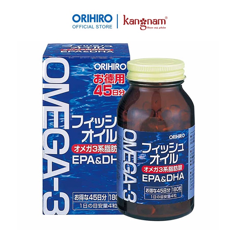 Dầu Cá Omega 3 Orihiro hộp 180 viên