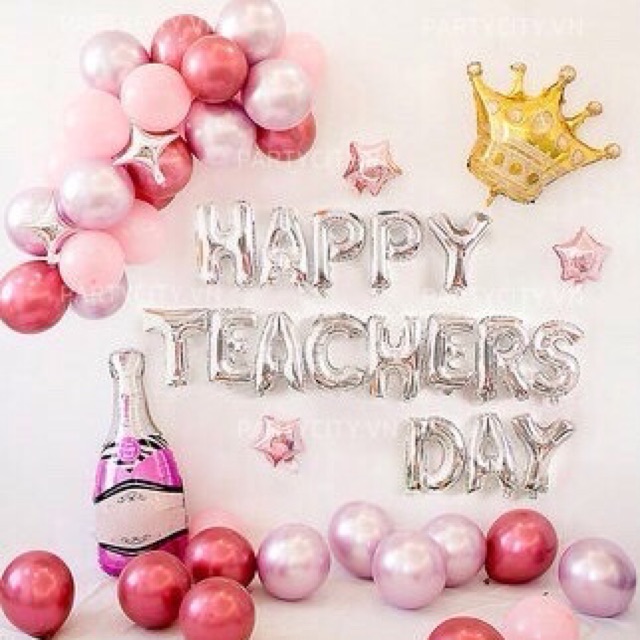 Set bóng trang trí ngày 20/11 nhà giáo Việt Nam happy teachers day