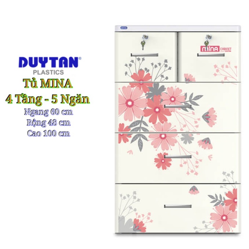 Tủ nhựa duy tân 4 Tầng-5 ngăn ( NHIỀU MẪU XINH )