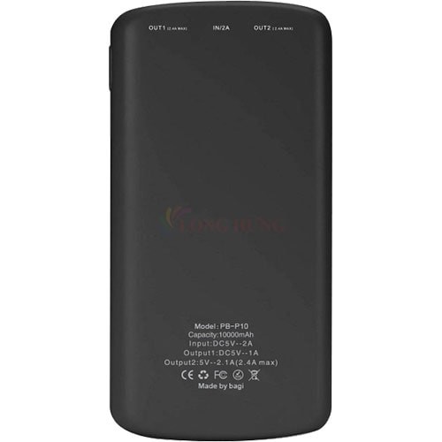 Sạc dự phòng Bagi 10000 mAh PB-P10 - Hàng chính hãng