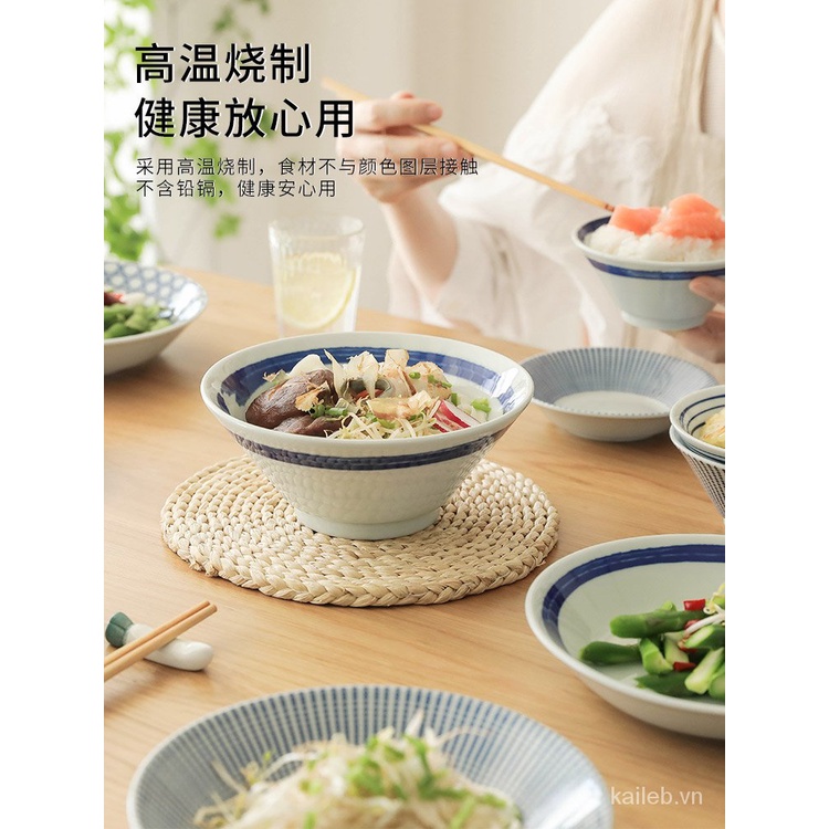 肆 Tháng Phong Cách Nhật Bản Gốm Món Ăn Tấm Hộ Gia Đình Sáng Tạo Mạng Đỏ Mát Mẻ Tráng Miệng Sâu Súp Ăn Ăn Món Ăn Bằng Sứ
