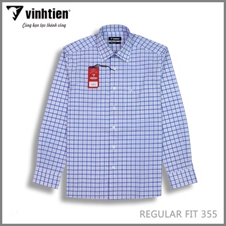 Áo Sơ Mi Nam Dài Tay Cotton Vĩnh Tiến Form Regular vạt Ngang 355 -  G099