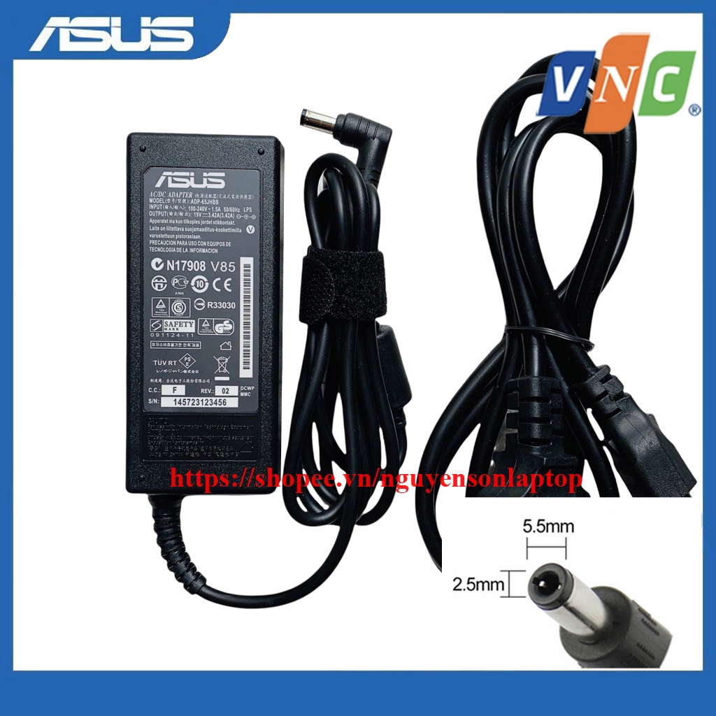⚡️ Sạc Laptop Asus 19v - 3.42a  chân to Φ5.5*2.5mm