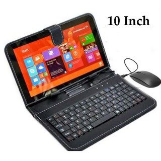 Bao da bàn phím có chuột + lót chuột cho điện thoại, máy tính bảng 10 inch (Đen) bán rẻ đã