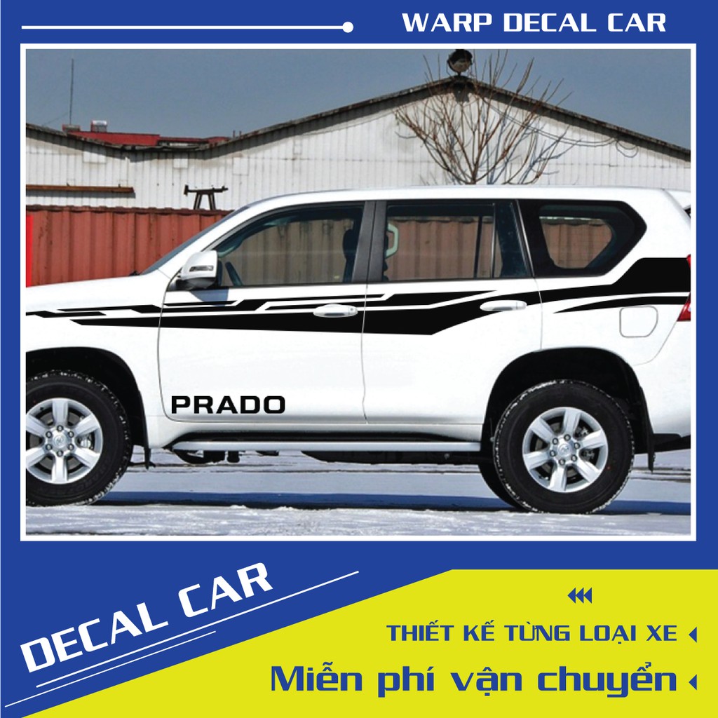 Tem xe LAND CRUISER PRADO dán 2 bên sườn - tem xe ô tô giá rẻ hà nội