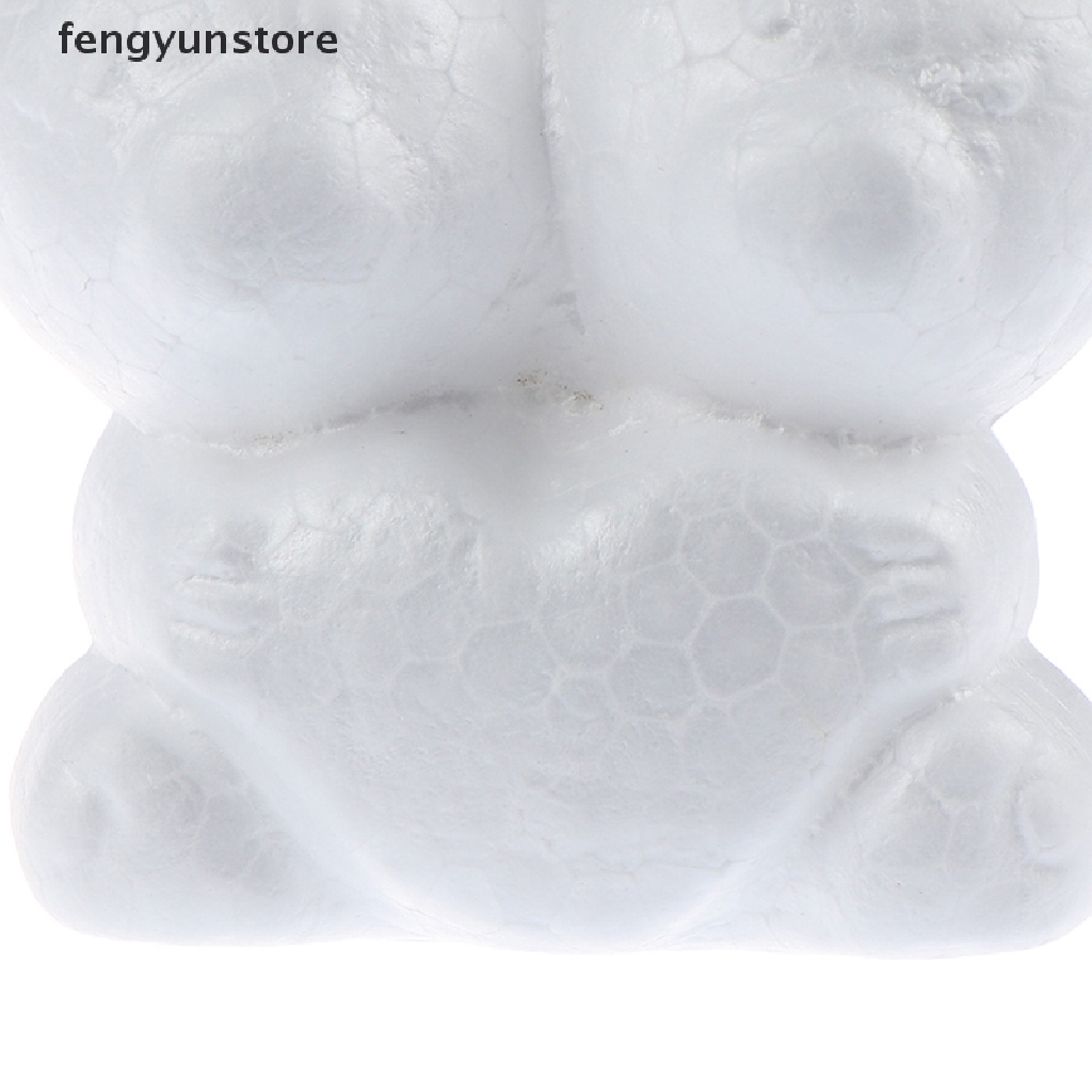 Mô hình chú gấu bằng xốp polystyrene màu trắng trang trí Giáng Sinh DIY độc đáo