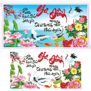 Tranh Đính Đá ABC 3D Gia Đình Hạnh Phúc Bình Yên Y251 , H1061 (KHÁCH TỰ ĐÍNH) KT: 108X59CM