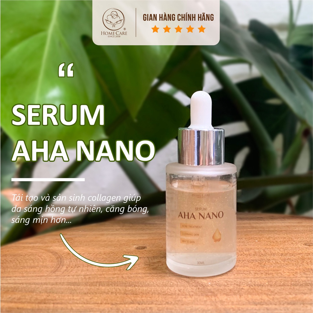 Serum dưỡng da AHA NANO Home Care có nano tinh thể vàng dưỡng trắng cấp ẩm căng bóng tăng đàn hồi 30ml