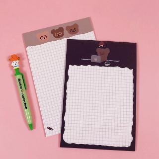 Giấy Viết Thư Tay Ghi Chú Kẻ Ô Họa Tiết Hình Gấu A5 Đáng Yêu