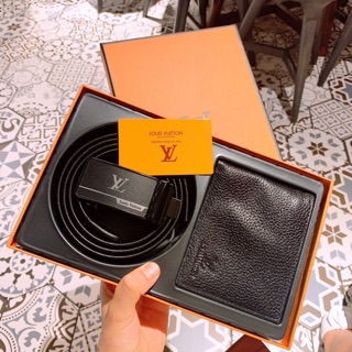 Combo thắt lưng và ví nam hiệu LV full box