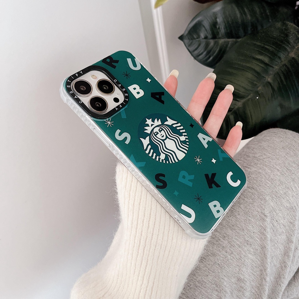 Starbucks Ốp Điện Thoại In Hình Gấu Chống Rơi Cho iphone 13 Pro MAX i13 13pro 11 Pro MAX i11 iX Xs XR Xs MAX 7plus 8plus 7 PLUS 8Pro 12Promax