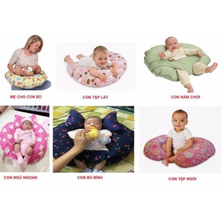 COMBO 4 món gối chữ C đa năng KÈM GỐI TAI VOI 5 in 1 cho bé, hàng Việt Nam