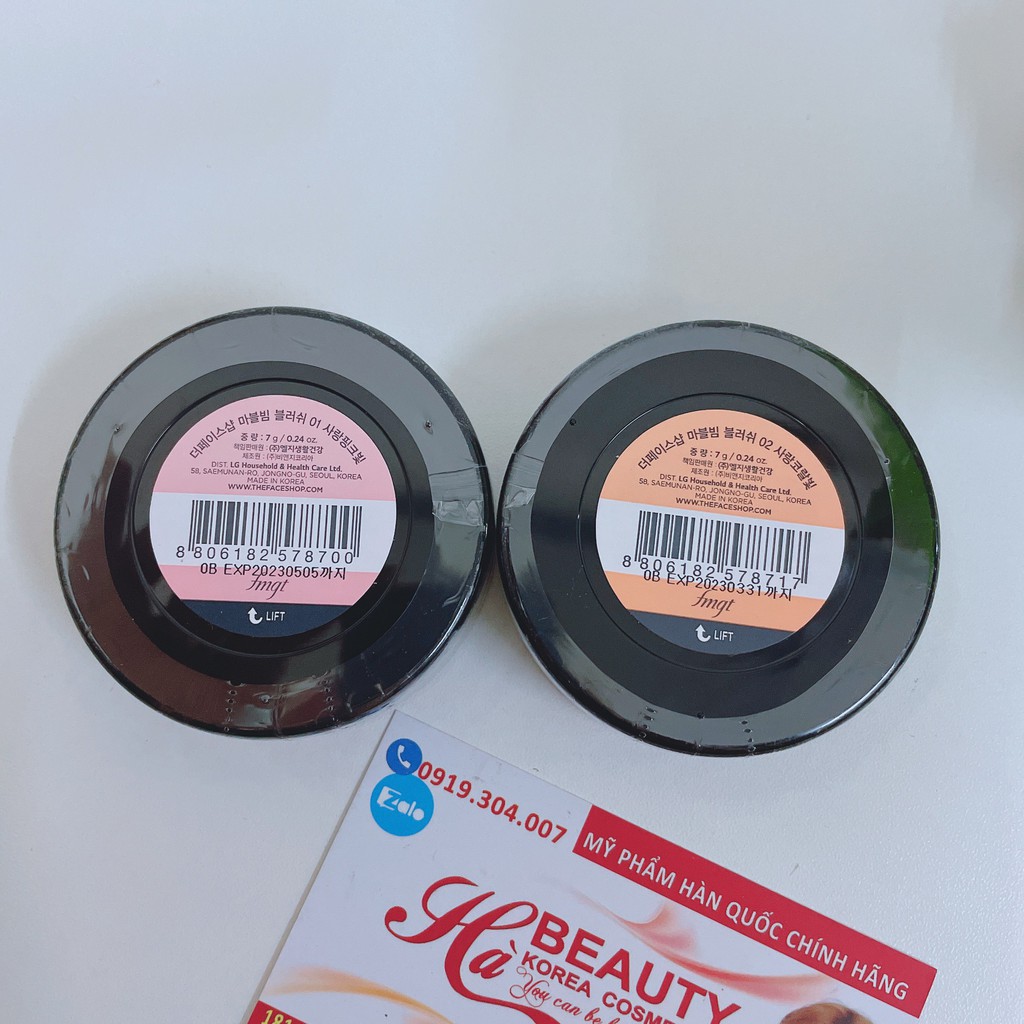 Phấn má hồng trang điểm bắt sáng bóng khỏe cho da The Face Shop fmgt Marble Beam Blush 7g | BigBuy360 - bigbuy360.vn