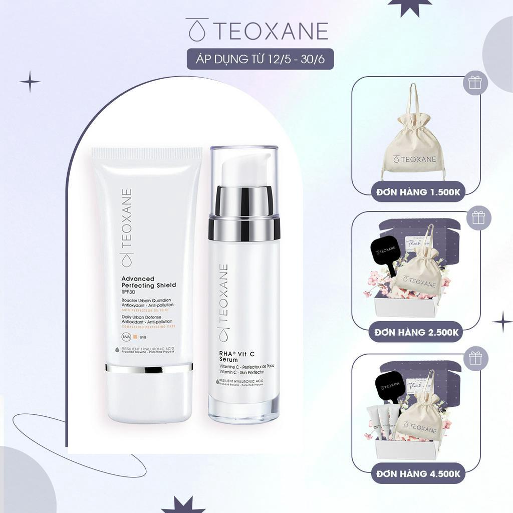 Combo Serum làm sáng, săn chắc da Teoxane RHA Vit C Serum + Kem chống Nắng Teoxane Advanced Perfecting Shield SPF 30