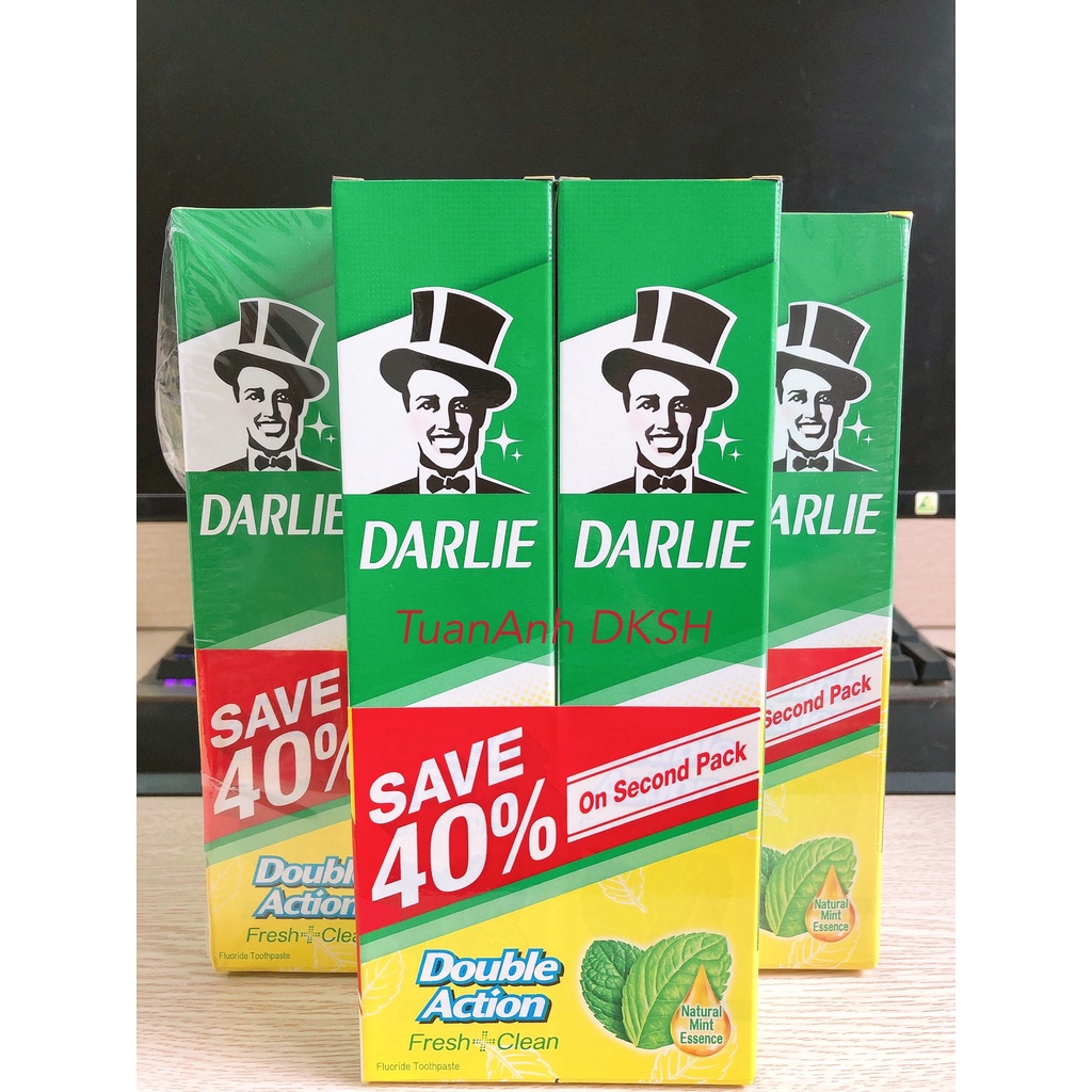 Combo 2 Tuýt Kem Đánh Răng DARLIE MINT (225g) Double Action - Hàng chính hãng DKSH Việt Nam.