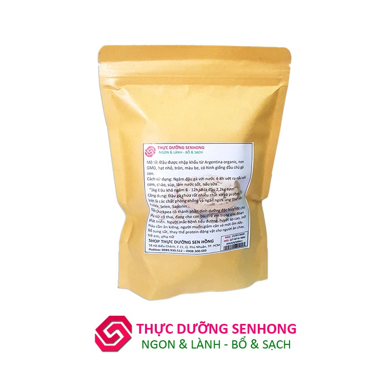 Đậu gà Argentina | Chickpeas size 9mm - 500gr | Thực dưỡng Sen Hồng