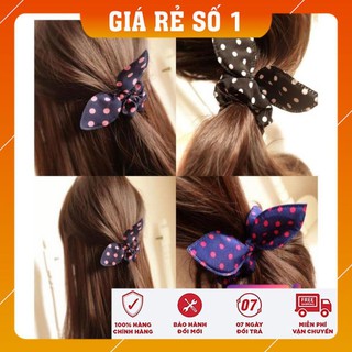 [FREESHIP - HÀNG LOAI 1] Buộc tóc, Cột tóc vải Scrunchies Tai Thỏ mini