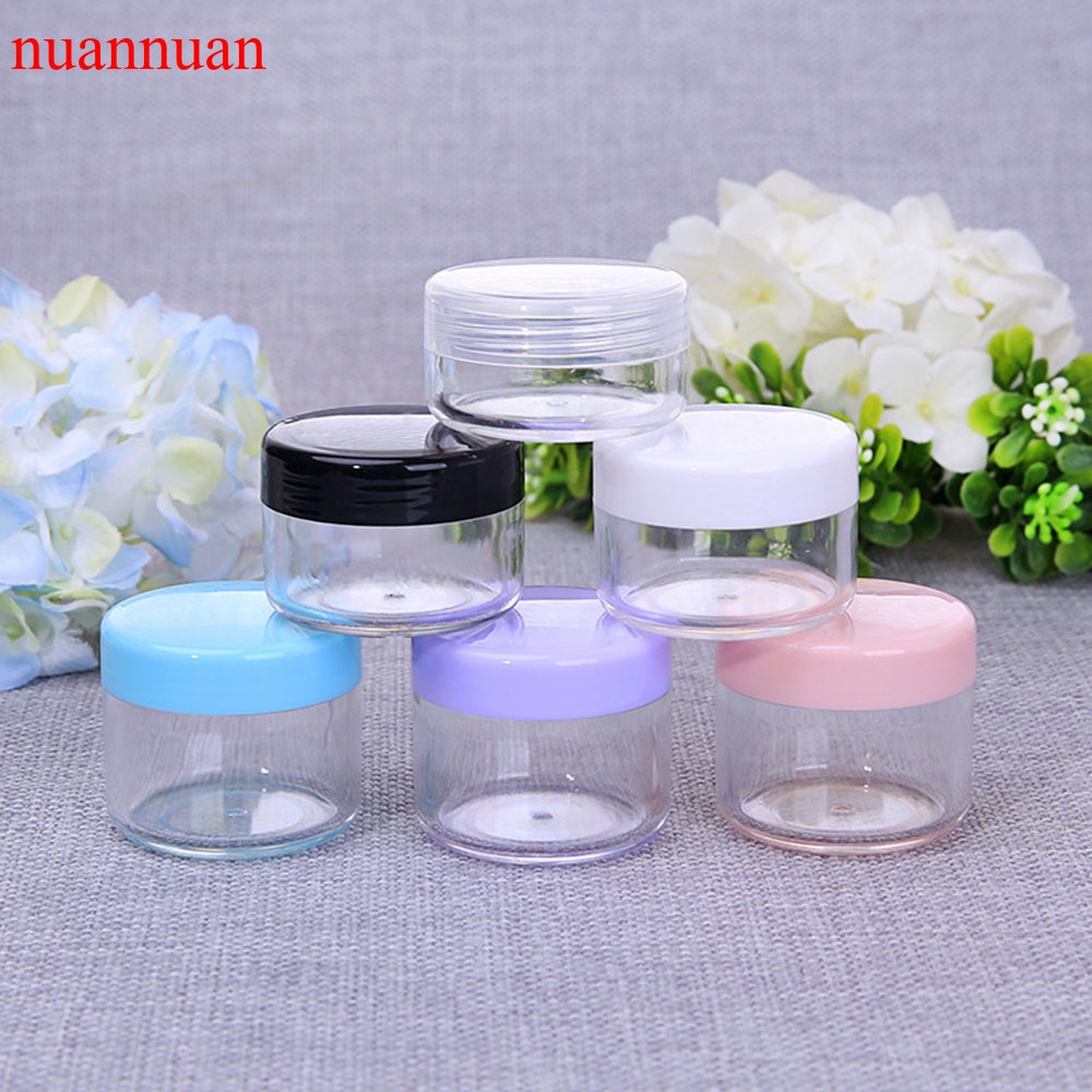 Hộp nhựa trong suốt đựng mỹ phẩm dạng tròn 10g 15g 20g tiện dụng