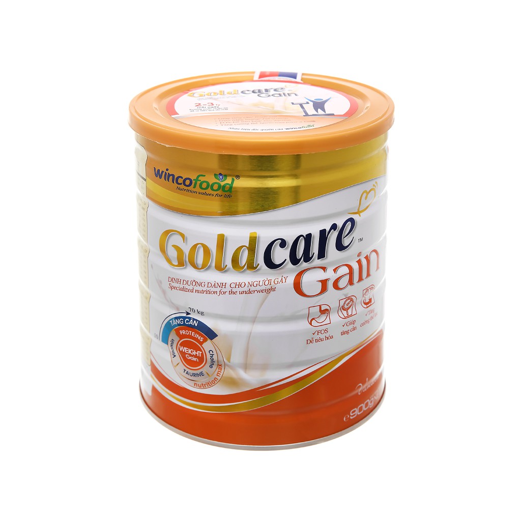 Sữa bột Wincofood Goldcare Gain dinh dưỡng cho người gầy lon 900g (Tăng cân)