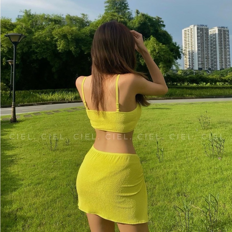 CieL swimwear - Set bikini 3 mảnh vàng chanh/ cam cháy CieL
