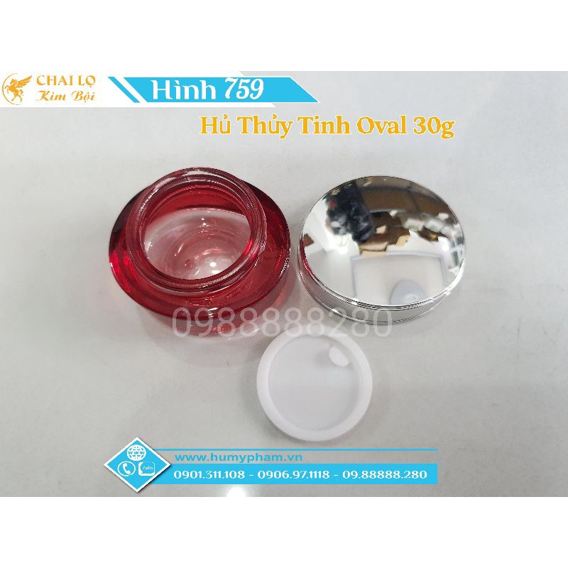 HỦ ĐỰNG KEM FACE - Hủ Thủy Tinh Oval 30g